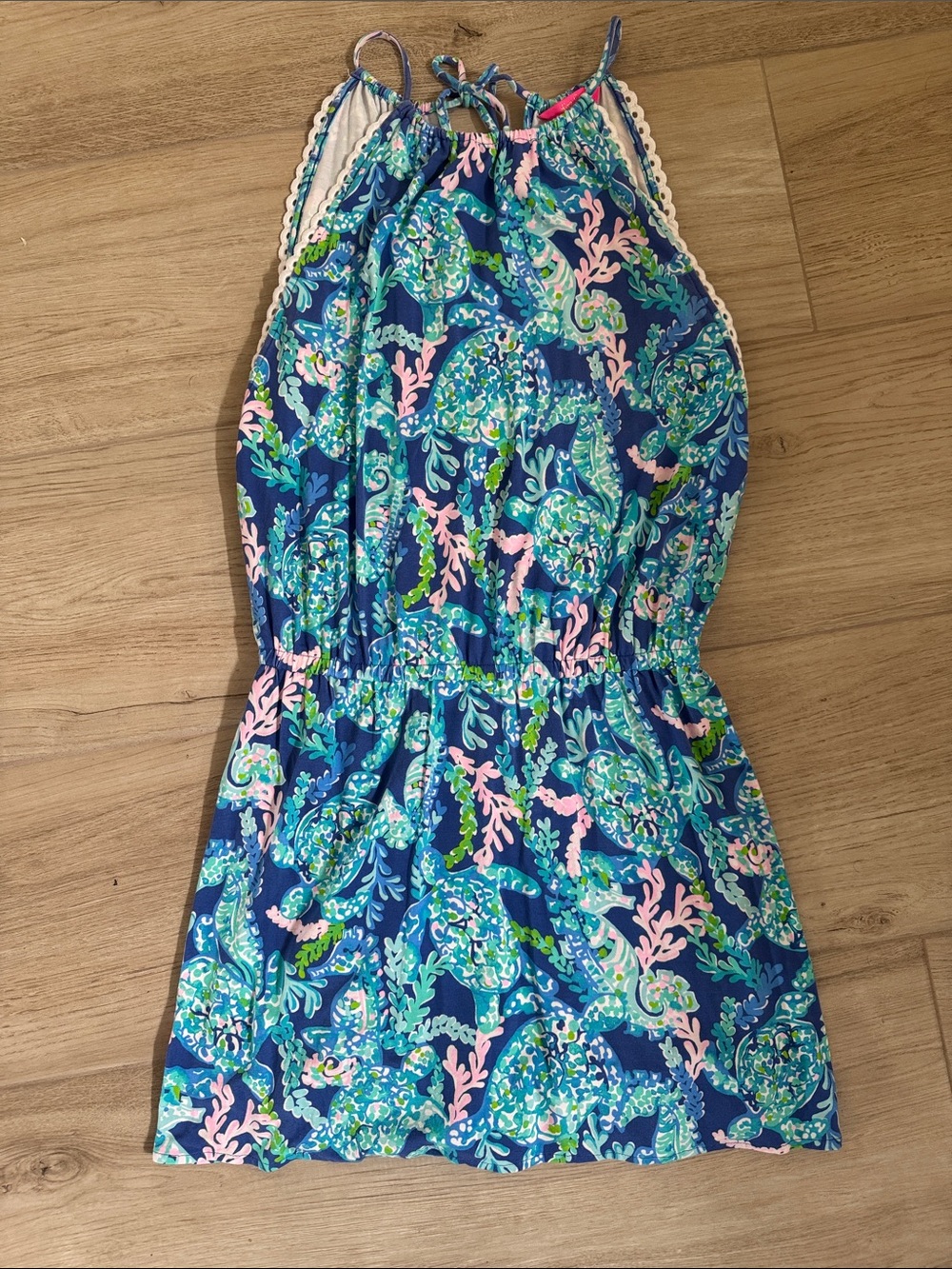 Lilly Pulitzer Gianni Skort Romper in Corsica Blue Turtle Villa S